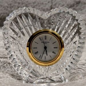 Beautiful Waterford Crystal of Ireland Heart Shaped Clock